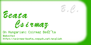 beata csirmaz business card